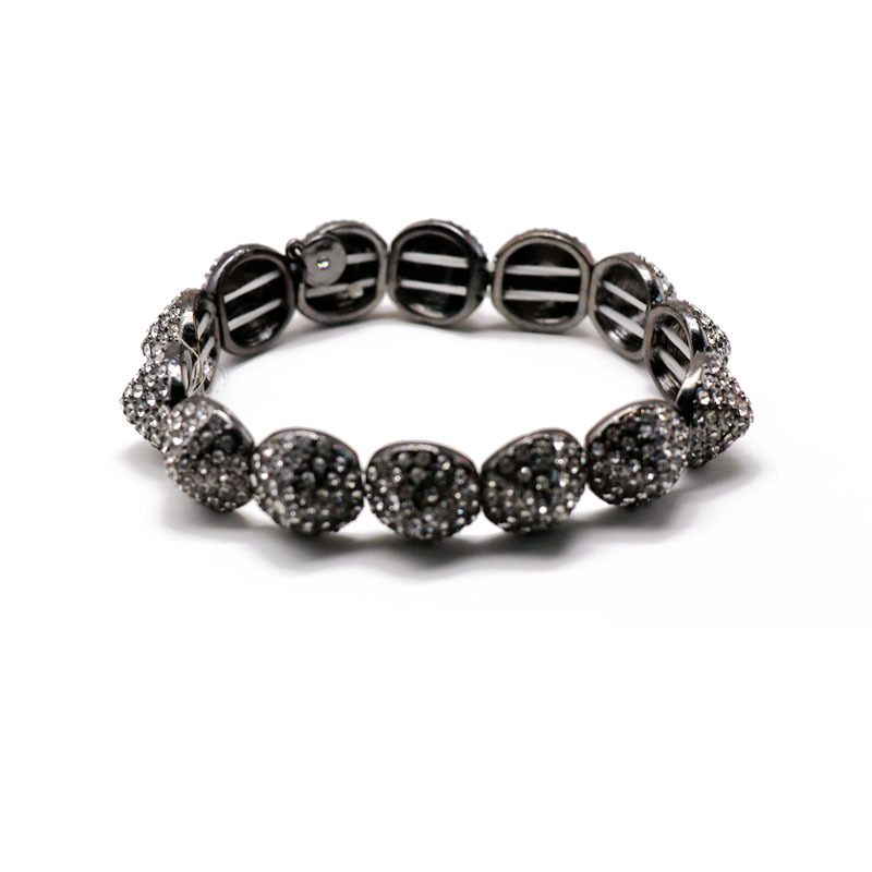 Black Round Alloy Full Diamond Bracelet Women's Wholesale Bracelet display picture 2