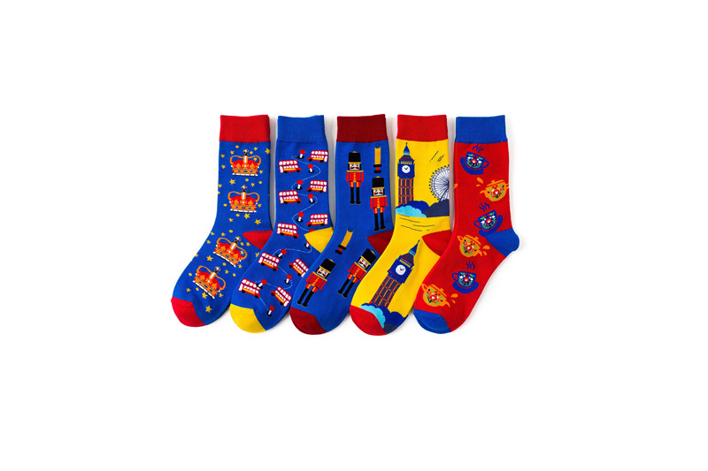 Unisexe Style De Bande Dessinée Dessin Animé Coton Crew Socks Une Paire display picture 2