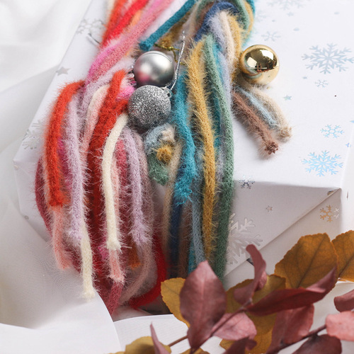 Korean hairy edge wool ribbon clothing accessories handmade diy hairpin autumn and winter new bow wool ribbon