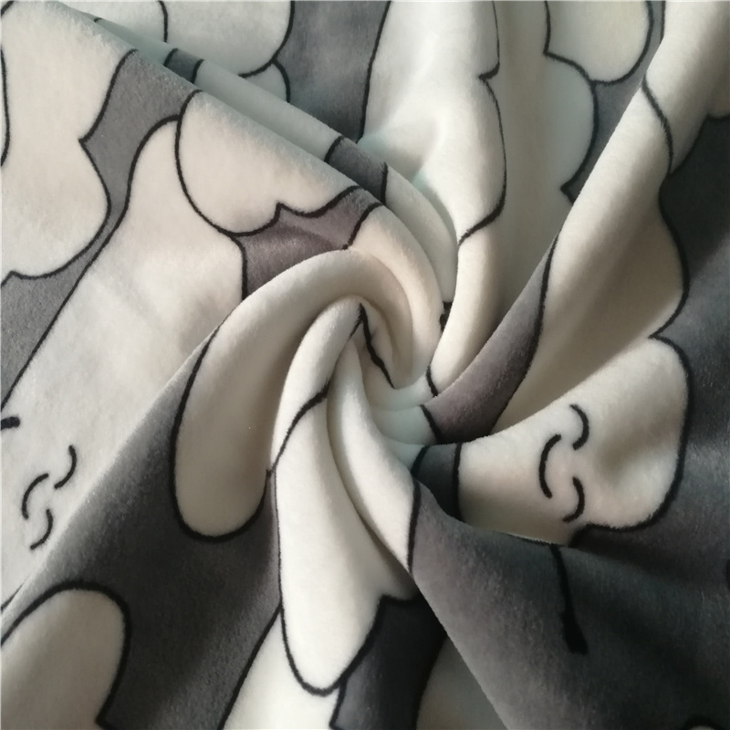 经编双面氨纶超柔印花四面弹印花银狐绒服装玩具面料