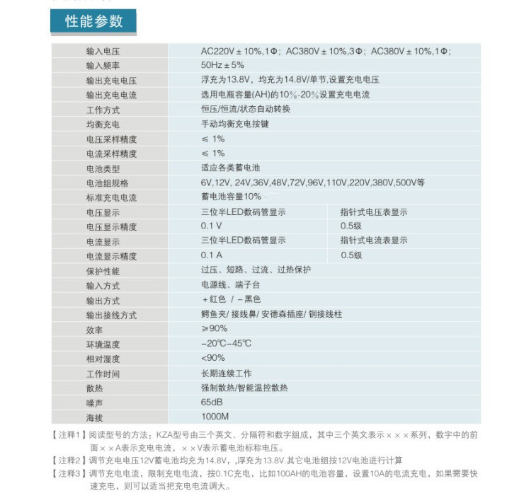 充电机参数表格_副本