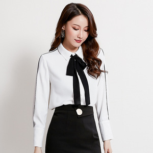 Autumn New Shirt Sleeve Professional Butterfly-knot Shirt 