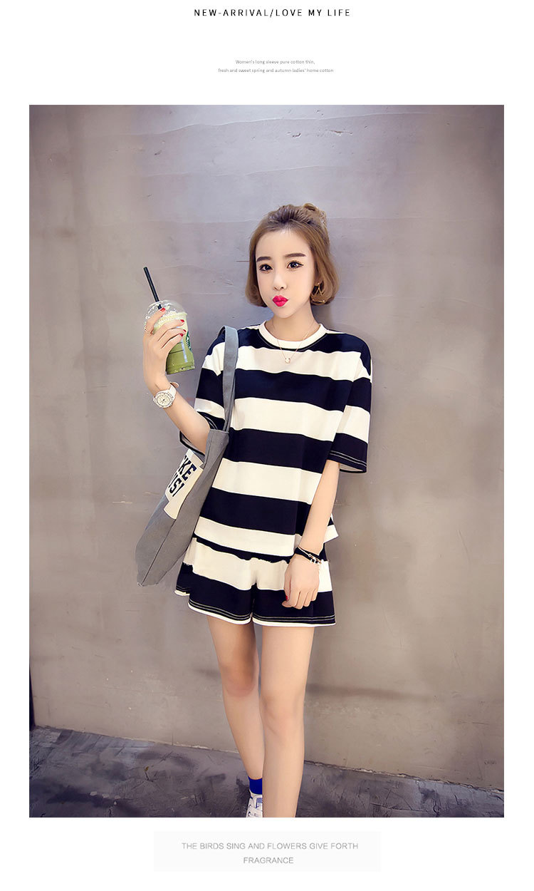 ＳＢＭ大条纹短袖套装_04