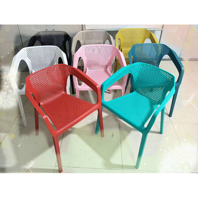 new pattern Restaurant hotel Plastic Dining chair PP chair Hollow Handrail Negotiate engineering Plastic chairs