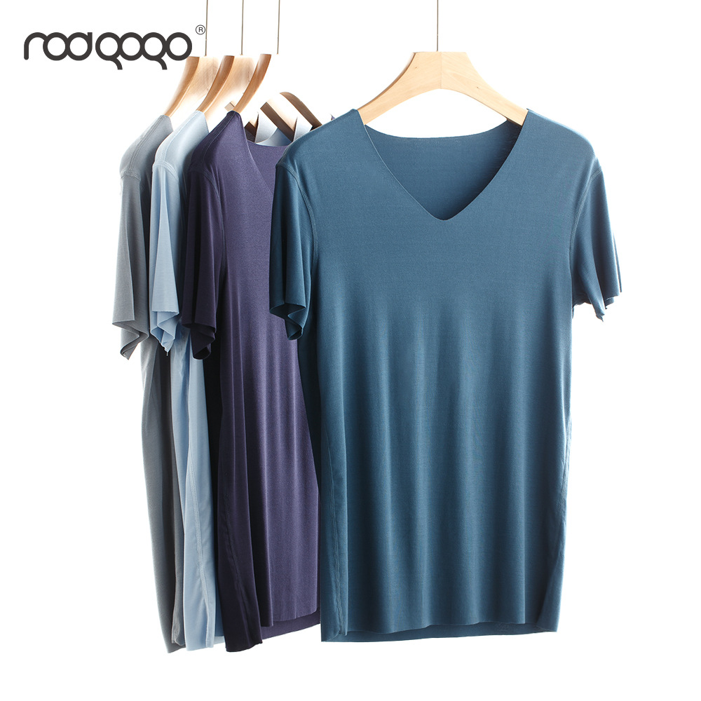 短袖男莫代尔随心裁t恤运动打底衫丅恤潮流V领无袖汗衫|ms