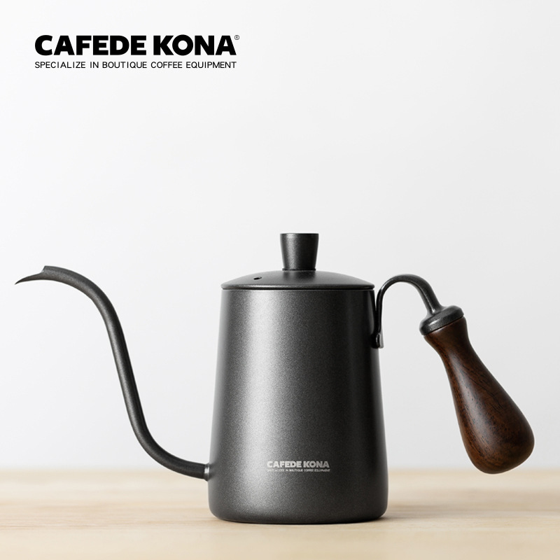 CAFEDE KONA手冲壶长嘴手冲咖啡壶特氟龙不锈钢细口壶细嘴壶600ml|ru