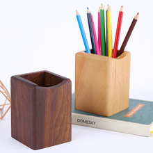 黑胡桃木制筆筒收納桌面櫸木筆筒復古收納盒辦公文具木質筆筒批發