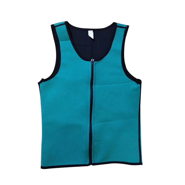Popular cremallera neopreno corsé deportes sudor-wicking corsé Chaleco de la aptitud de los hombres al por mayor entrega de una sola pieza