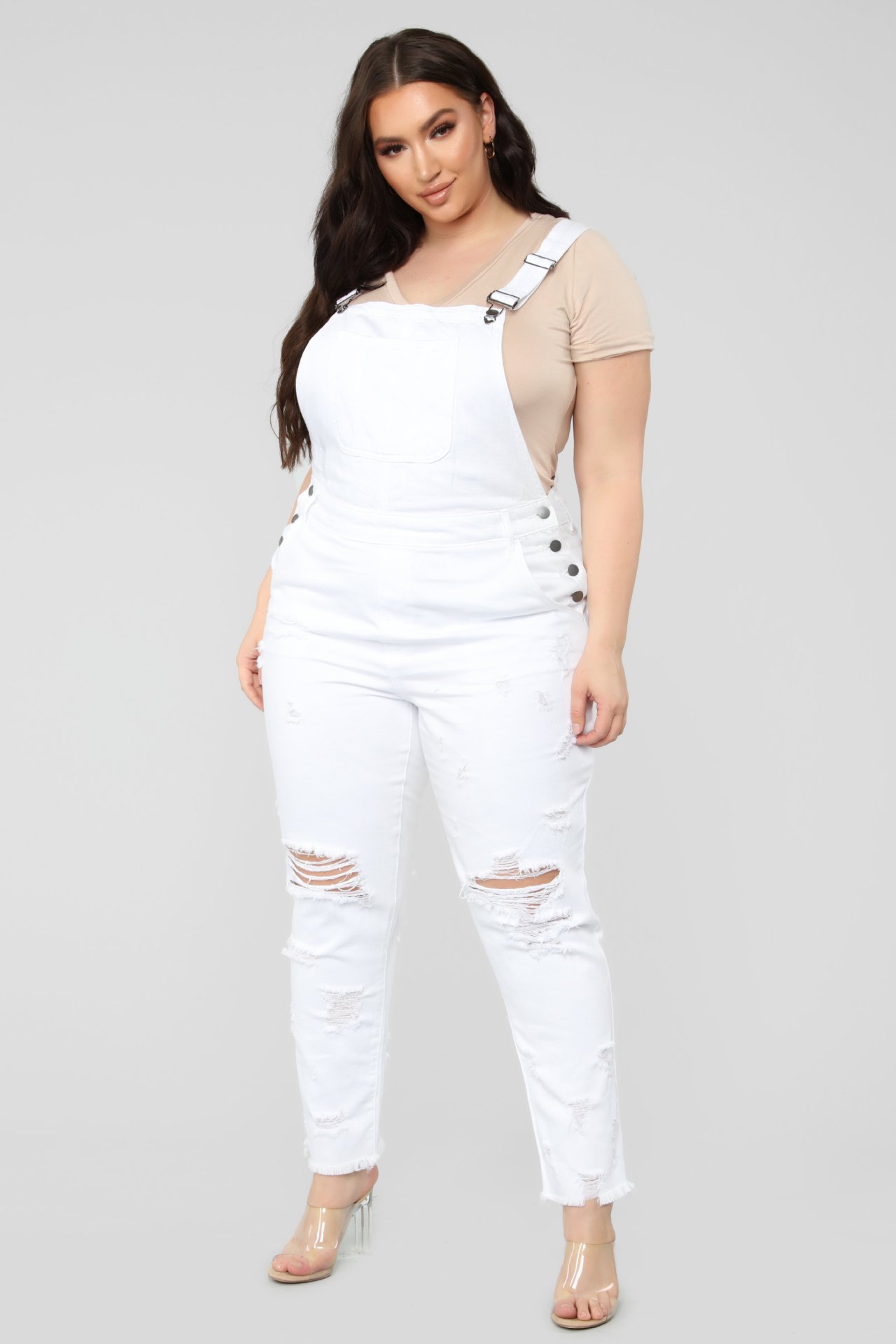 Women Jumpsuit Large Size Denim Ripped White High Street Plus Size Jumpsuit Vintage Party Slim Lady Belted Mono