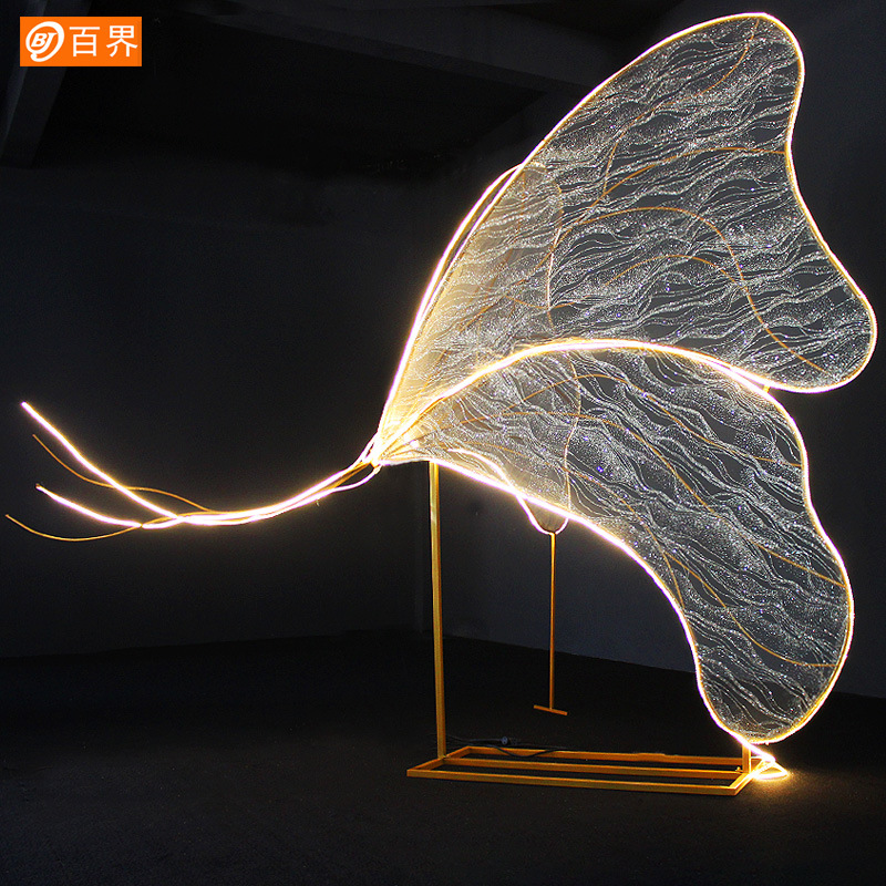 新款婚庆道具铁艺化蝶背景婚礼场景大花朵批发橱窗舞台蝴蝶摆件工