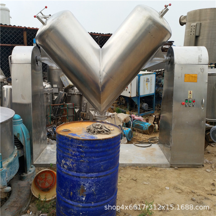 二手卧式螺带混合机出售  二手1立方饲料混合机 v型混合机