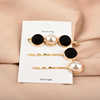 Matte hairgrip from pearl, bangs, fashionable hairpins for adults, Korean style, simple and elegant design, wholesale