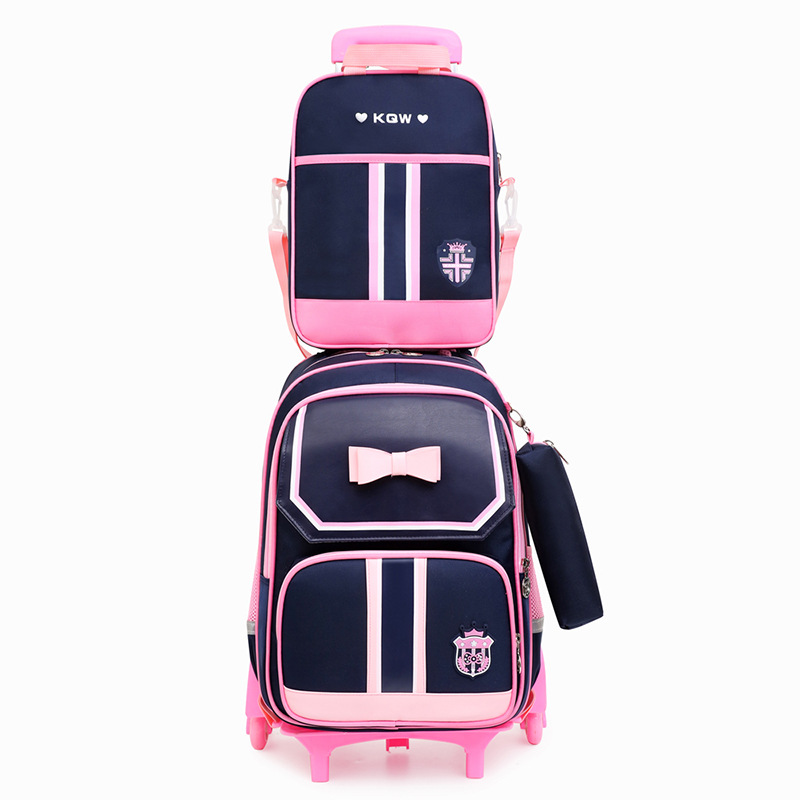 Korean students 1-3-5-6 grade Detachable 6 stairs pull rod schoolbag men and women children schoolbag