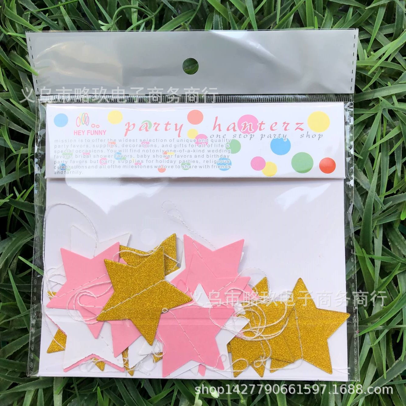Новые внешнеторговые товары Platinum Platinum Plear Powder Platinum Platinum Five -Star Pulling Flag Golden Scallion Paper Circle Flag Plus флагов оптовые товары