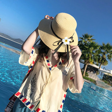 沙滩宠儿海滩沙滩帽女夏天可折叠旅游度假防晒草编帽蝴蝶结遮阳帽