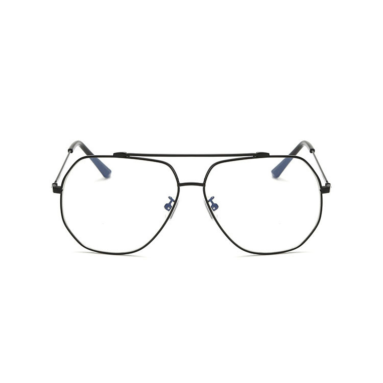 新款韓版大框多邊形裝飾女平光鏡不鏽鋼複古眼鏡男不規則眼鏡