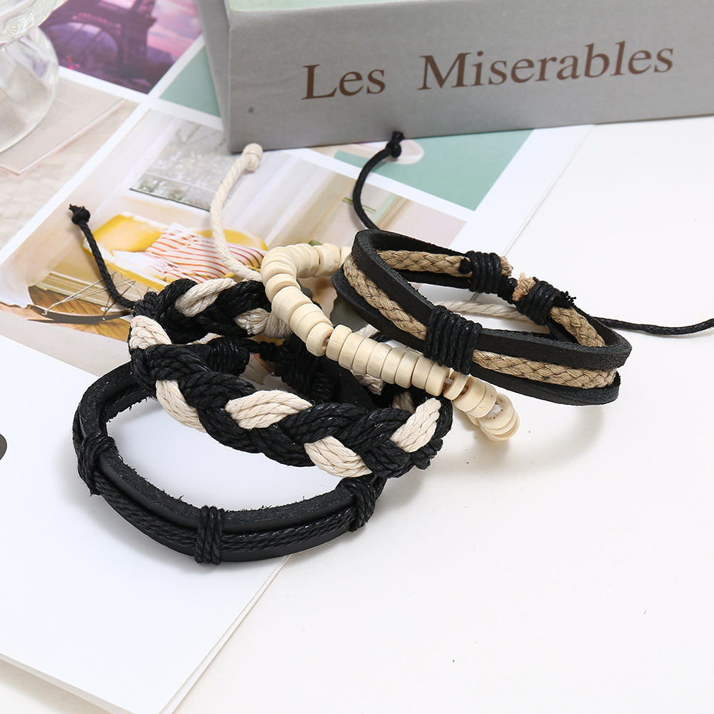 Woven Suit Leather Bracelet Vintage Bracelet display picture 2