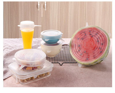 厂家直销硅胶保鲜盖冰箱碗盖子6件套 透明盖茶杯水杯碗盖 保鲜膜|ms