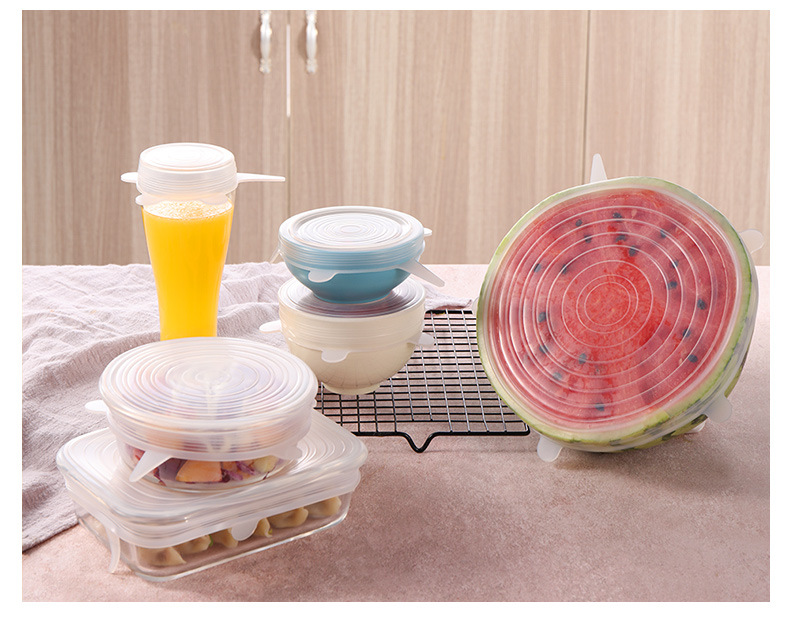 厂家直销硅胶保鲜盖冰箱碗盖子6件套 透明盖茶杯水杯碗盖 保鲜膜|ms