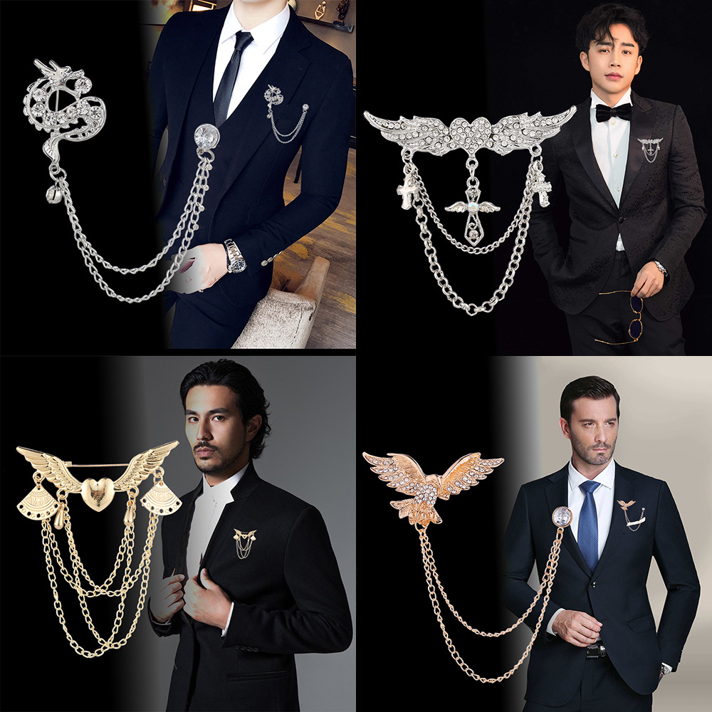 Fashionable Men's Fashion Suit Brooch Si...