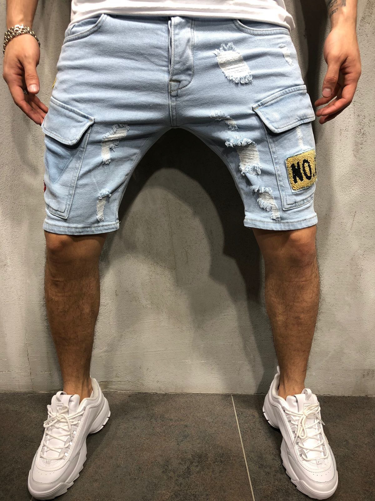 Cropped Denim Shorts