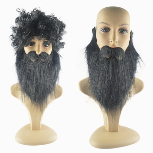 Halloween Party Lineup Brown Bearded + Wig Set Black Wig Set White Christmas Bearded Set
