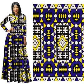 新款全棉印花布非洲风可爱几何印花布梭织印花面料跨境批发