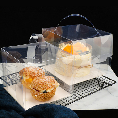 4-inch birthday mousse transparent carry-on cake box, 5-inch 8-inch 6-inch cake box, filling cake packaging box