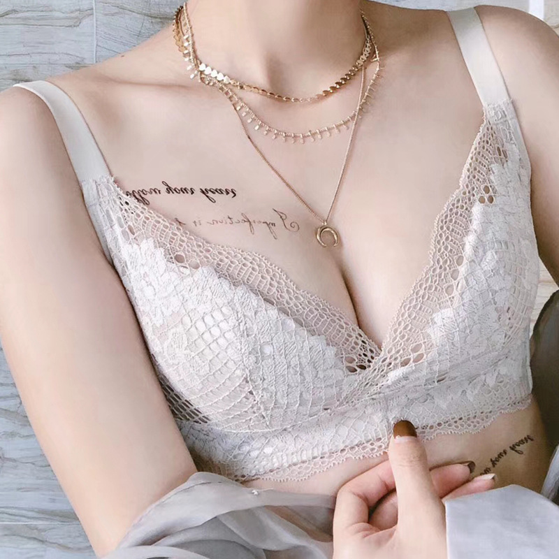 高端无钢圈超薄杯内衣女聚拢加宽侧翼大码文胸四排扣大胸显小胸罩|ms