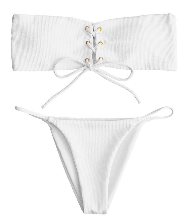 Cotton FashionBikini(White-S)Swimwear NHHL2075-White-S