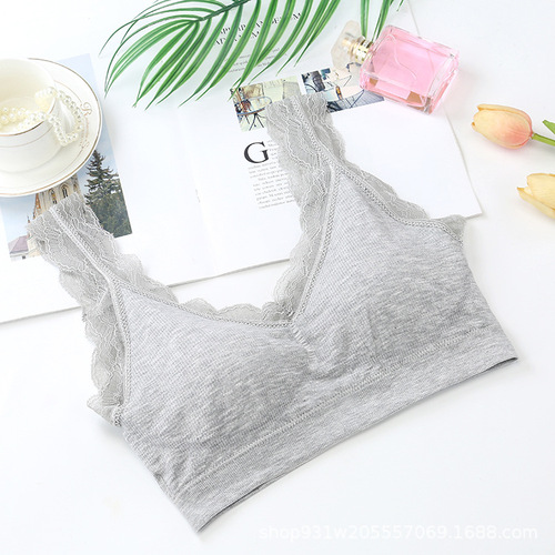 1613#Thick cup push-up chest-less rim-less sexy lace sling beautiful back tube top anti-exposure underwear