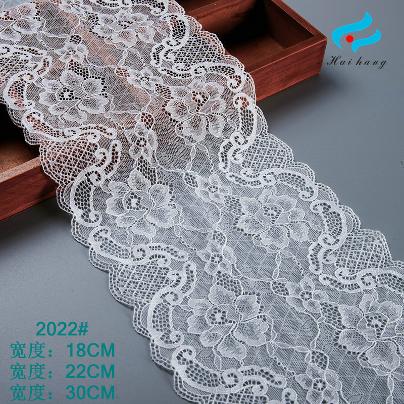 现货好的品质18公分 22公分 30公分多规格大边宽蕾丝内衣辅料花边