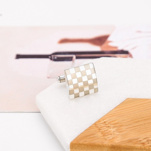 European and American movies around foreign trade grid laser cufflinks men's French cufflinks factory wholesale 