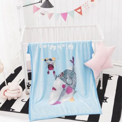 20秋冬法兰绒儿童毛毯双层加厚云毯定位卡通珊瑚绒毯子厂家批发