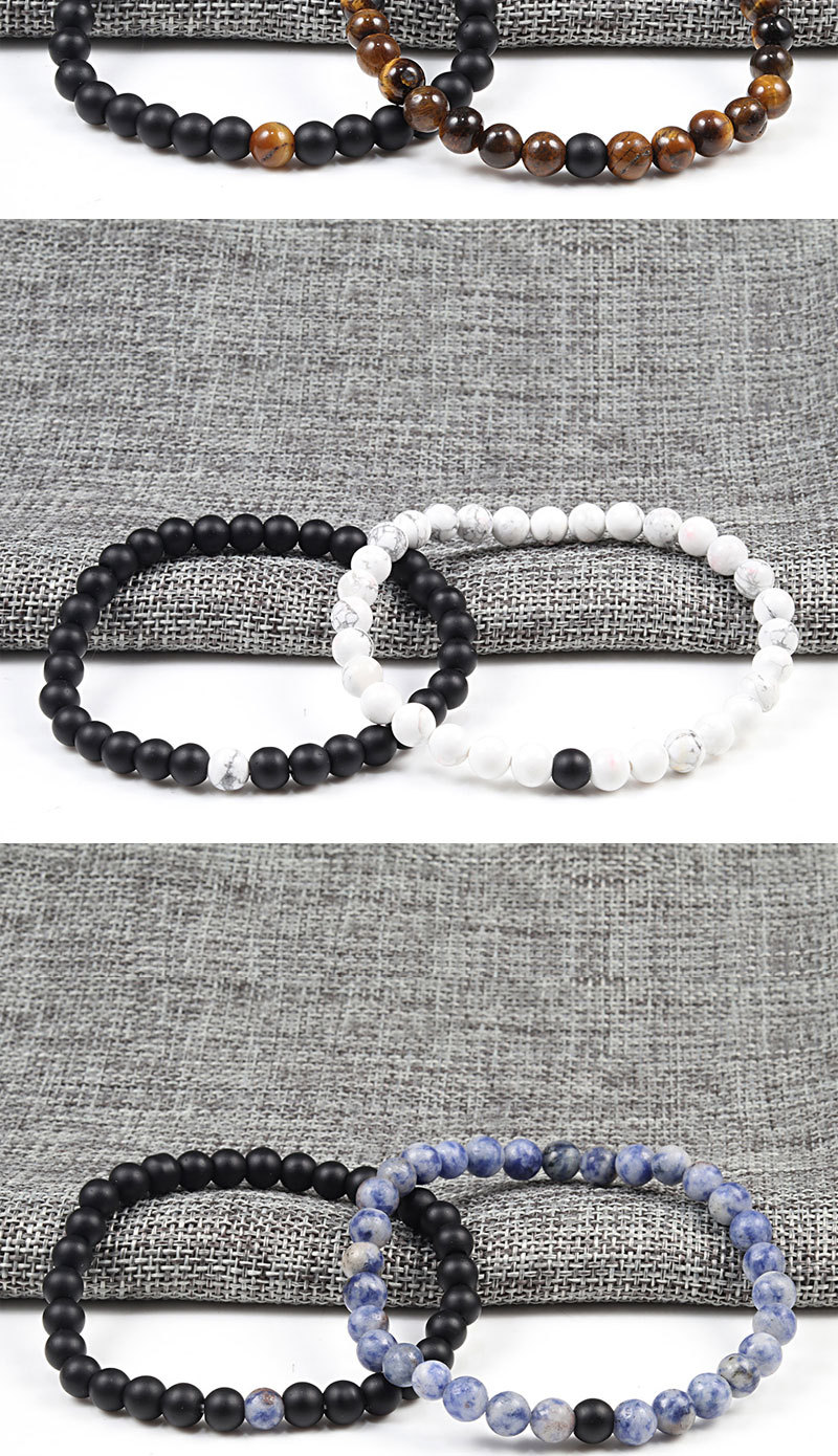 Kreatives passendes Perlenarmband blau türkis Paararmband elastisches Seilarmband Perlen verstreute Perlen Armband Armband_voghion.com