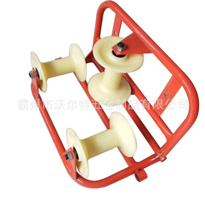 拐角地缆滑轮尼龙 尼龙轮 铝轮 三轮转角滑车 电缆地面转角滑车