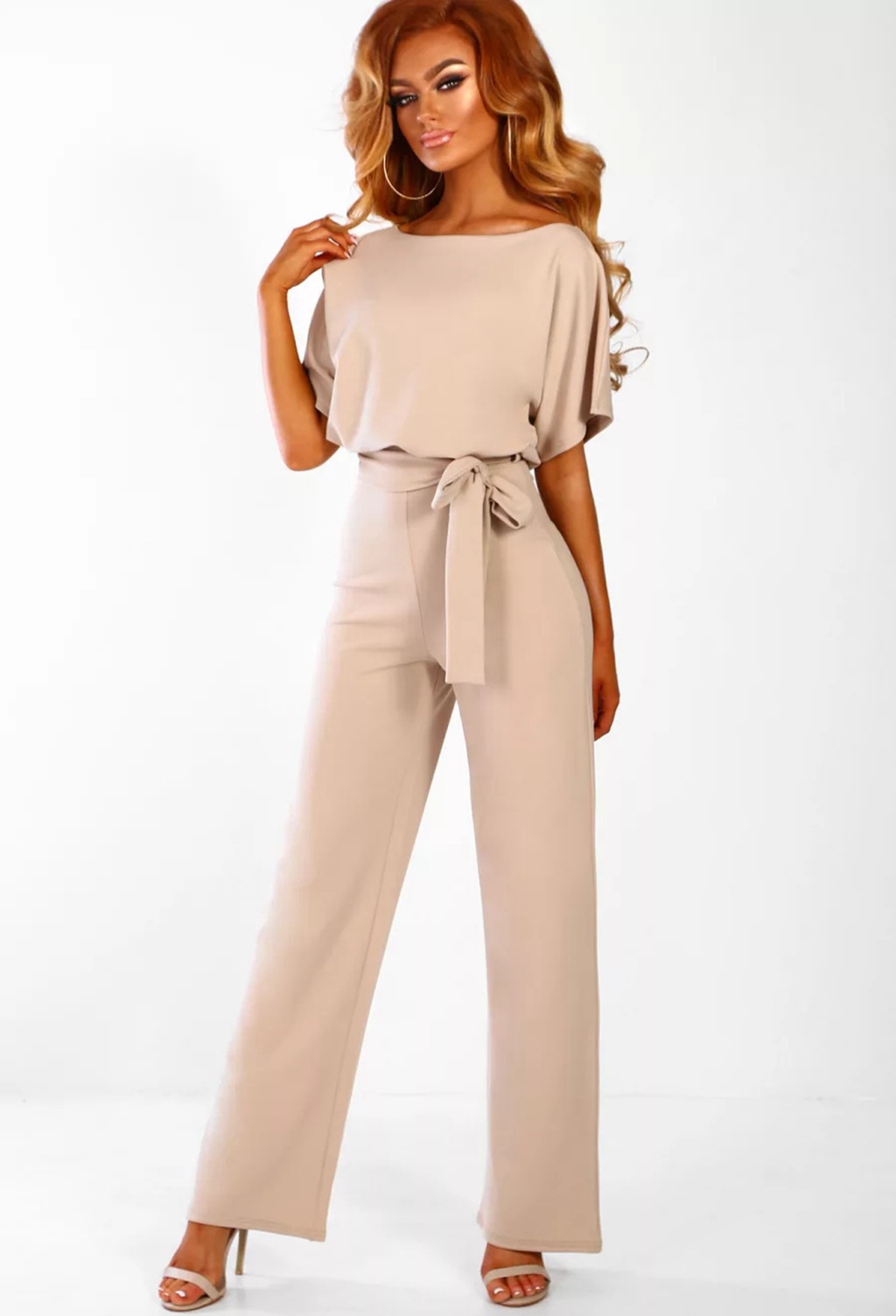 Summer Button Lace-up Short Sleeved Jumpsuit - Jumpsuits & Rompers - Uniqistic.com