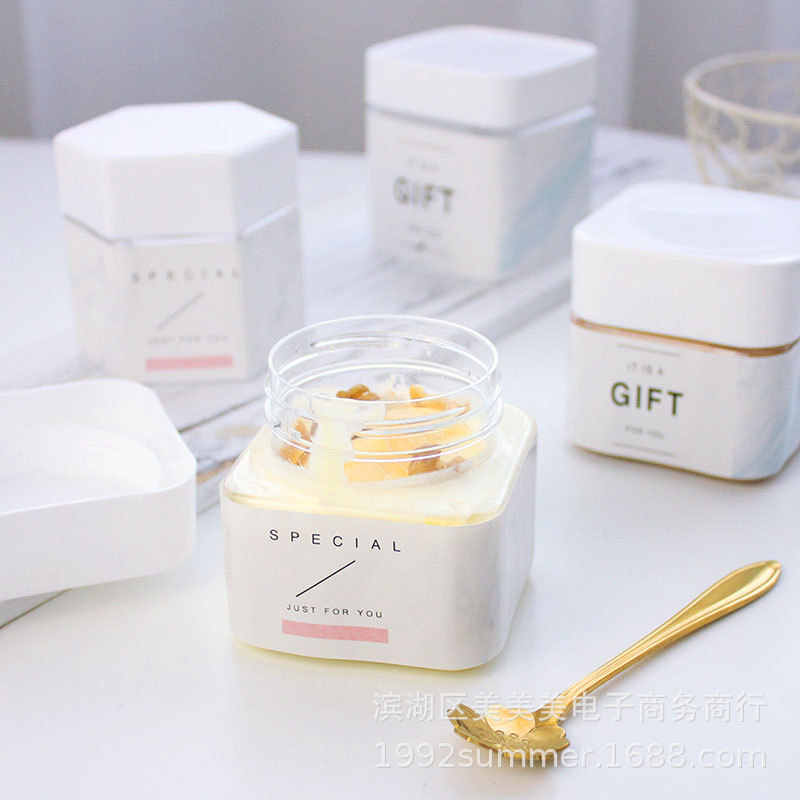 ins网红冰淇淋盒子 奶冻杯子布丁杯 冰激凌盒 奶昔蛋糕盒子