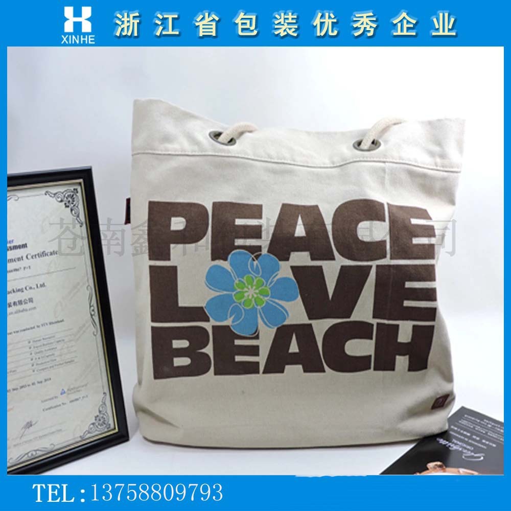 外贸手拎棉帆布袋 双肩背包手提购物袋定 制 可丝印热转印