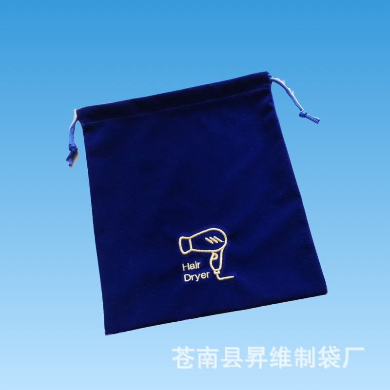 En stock Hotel habitación especial secador de pelo bolsa de franela Hotel secador de pelo bolsa de almacenamiento fijo logo