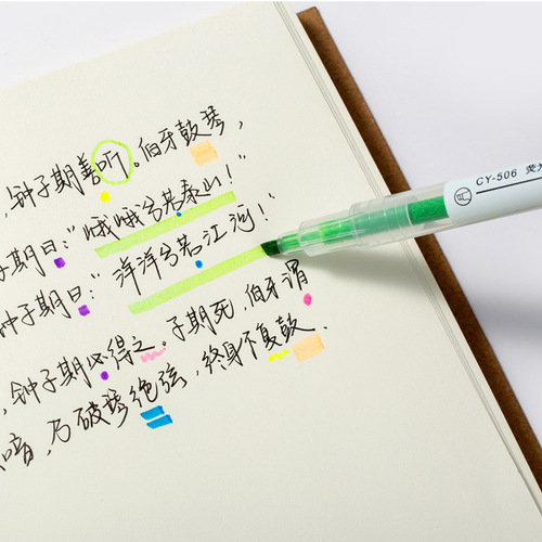 Dual-Head Fluorescent Highlighters, 6 Colors, Focal Point Markers, Candy Fluorescent Pens, Creative Dual-Color Watercolor Markers, Wholesale