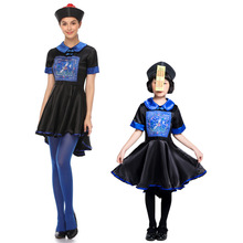 万圣节亲子装 清朝僵尸服 古装cosplay女僵尸女孩服装恐怖演出服