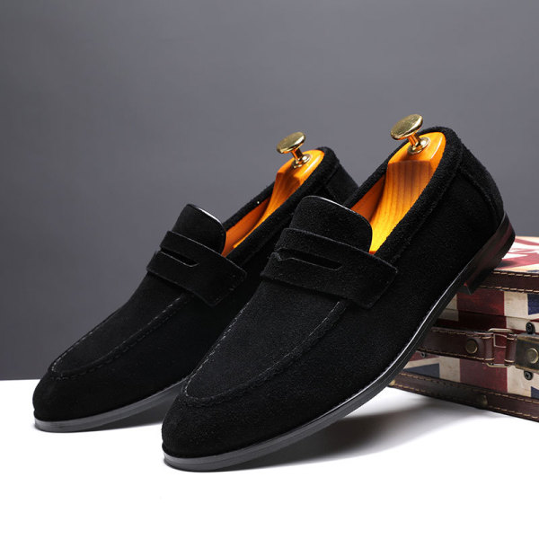 Seasonal new Korean version trendy lazy shoes, matte leather men's casual leather shoes