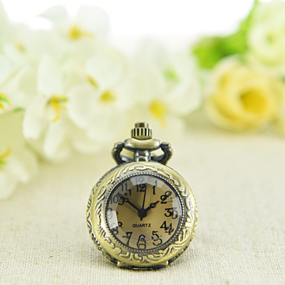 trumpet Bronze cutting Citrine Watch Necklace watch Retro Necklace Watch Quartz watch sweater chain