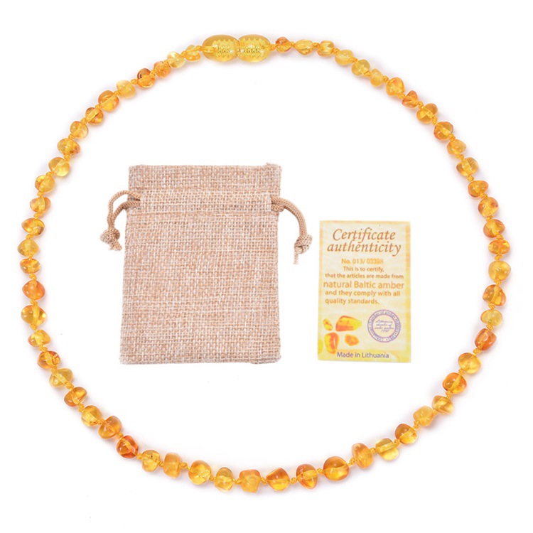 Fashion Geometric Amber Beaded Kid's Necklace display picture 3