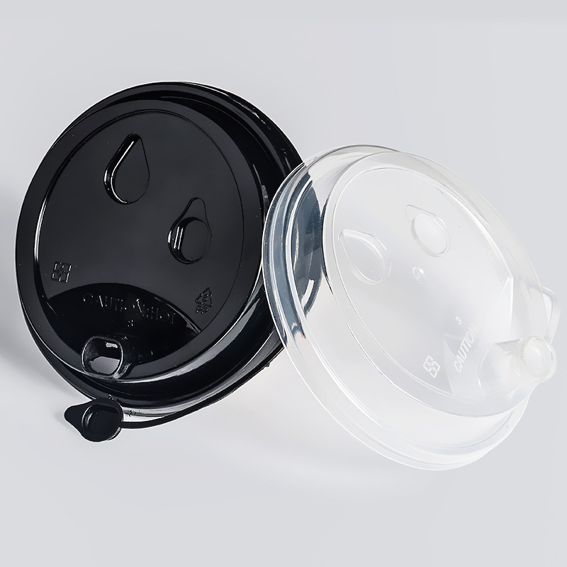 新款打包冷饮奶茶杯杯盖 注塑盖连塞子 90口径通用加厚防漏盖批发|ru