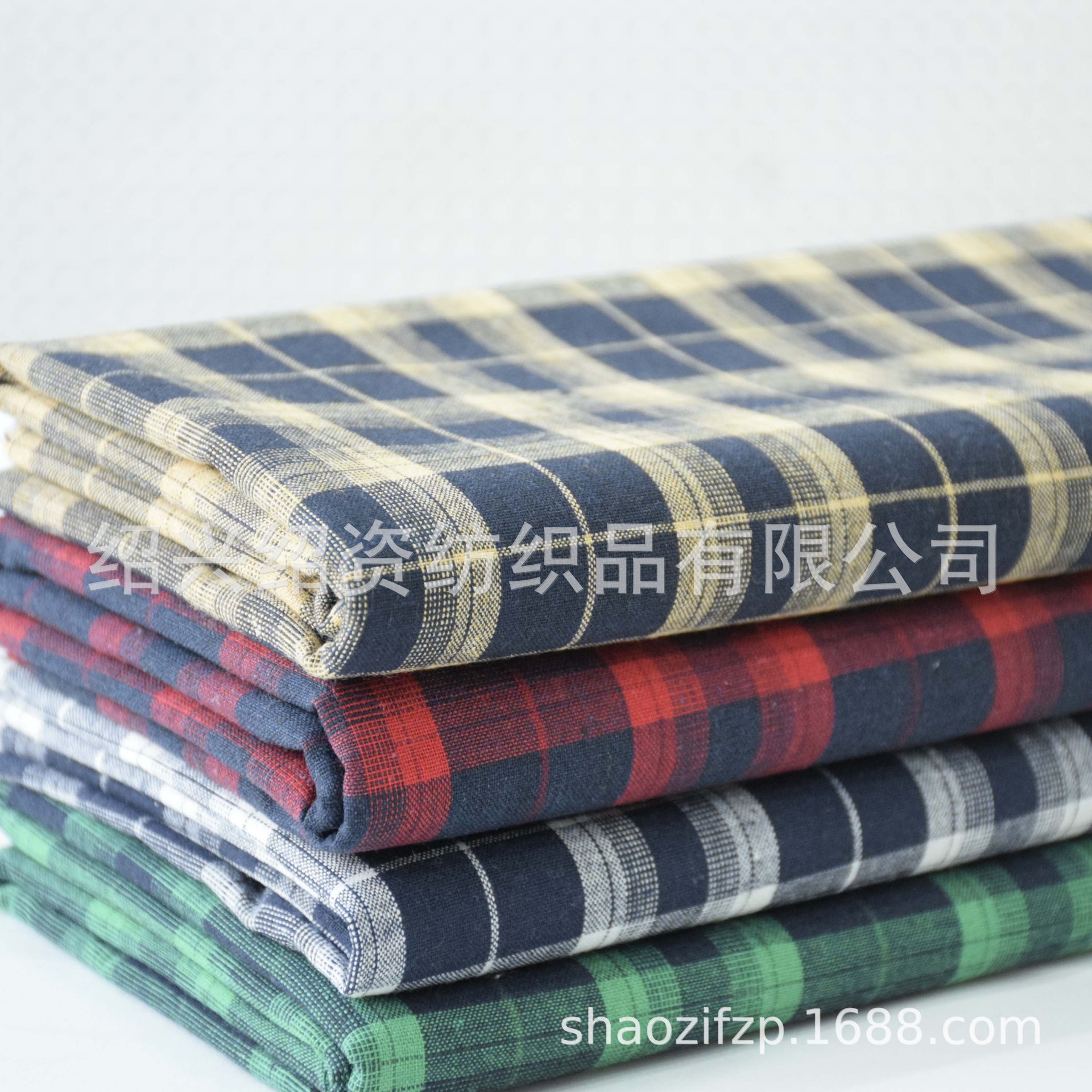 涤棉磨毛色织梭织格子衬衣西服套装连衣裙休闲服鞋帽箱包时装面料