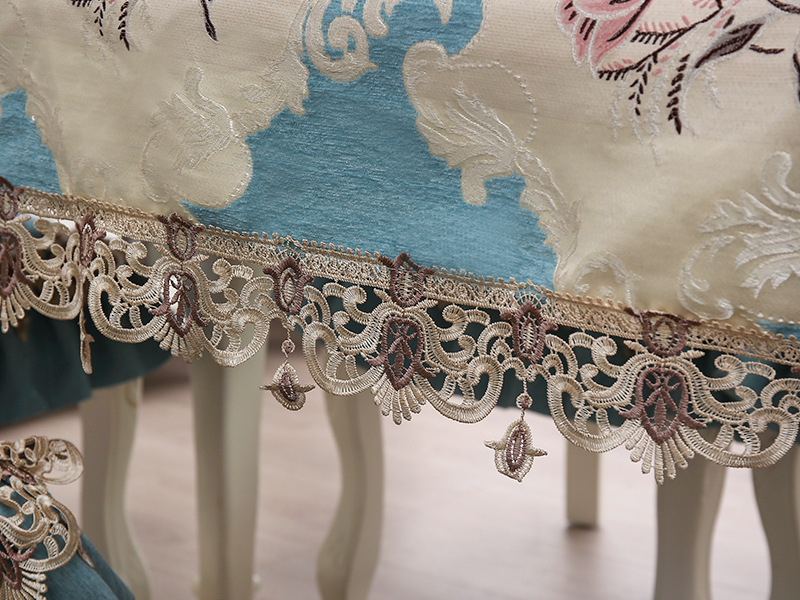 欧式郁金香蓝椅垫 (6)