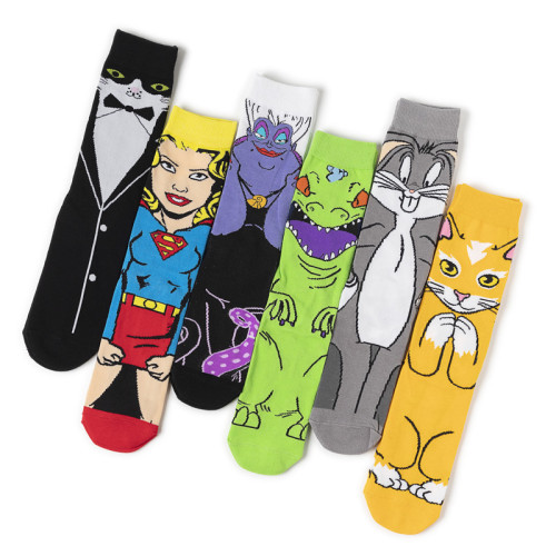 Female cross-border Wonder Woman combed cotton Deadpool socks anime cartoon Bugs Bunny socks anime men's mid-calf cotton socks