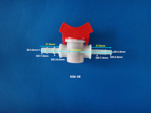Hose reducing pagoda ball valve, plastic regulating valve, water switch. 4-6-point ball valve, hose intubation switch